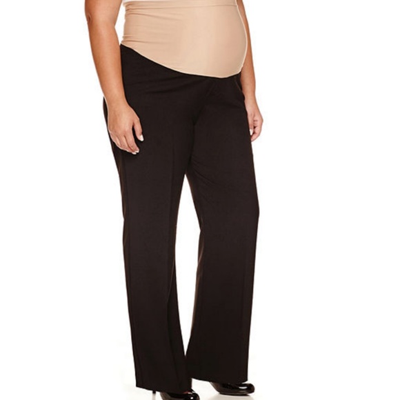 duo Maternity Pants - Duo Black Maternity Overbelly Wide-Leg Pants